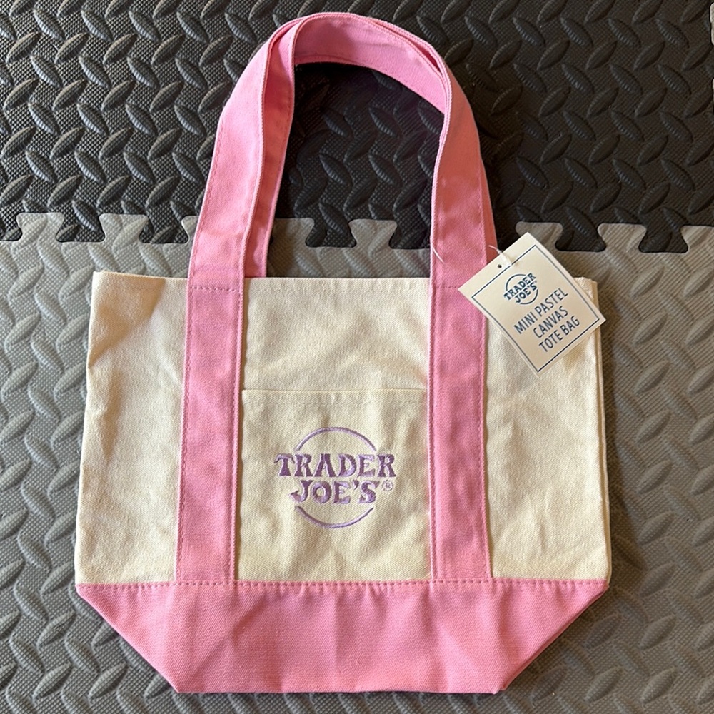 Trader Joe’s Pink Pastel Canvas Tote Bag